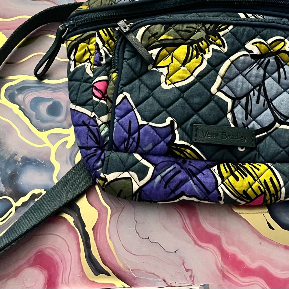 Vera Bradley Women's Quilted Floral Bag - Green with Purple, Yellow flowers